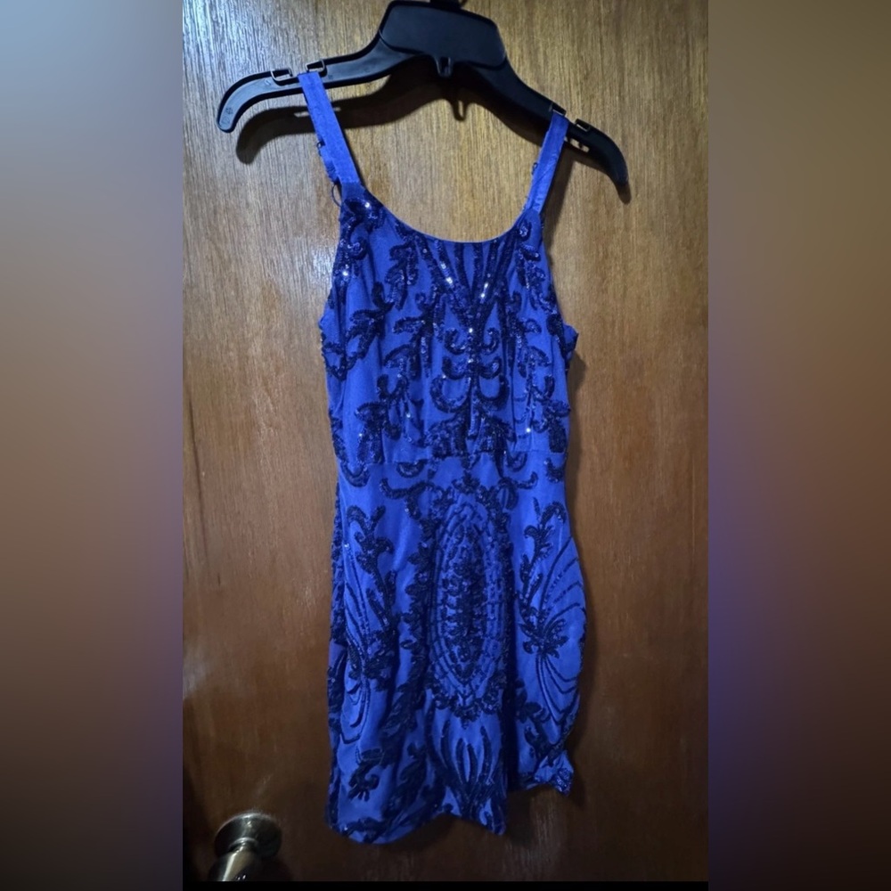 Girl’s Elegant Blue Sequin Dress